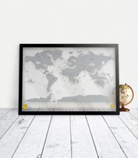 Carte du monde transparente à gratter